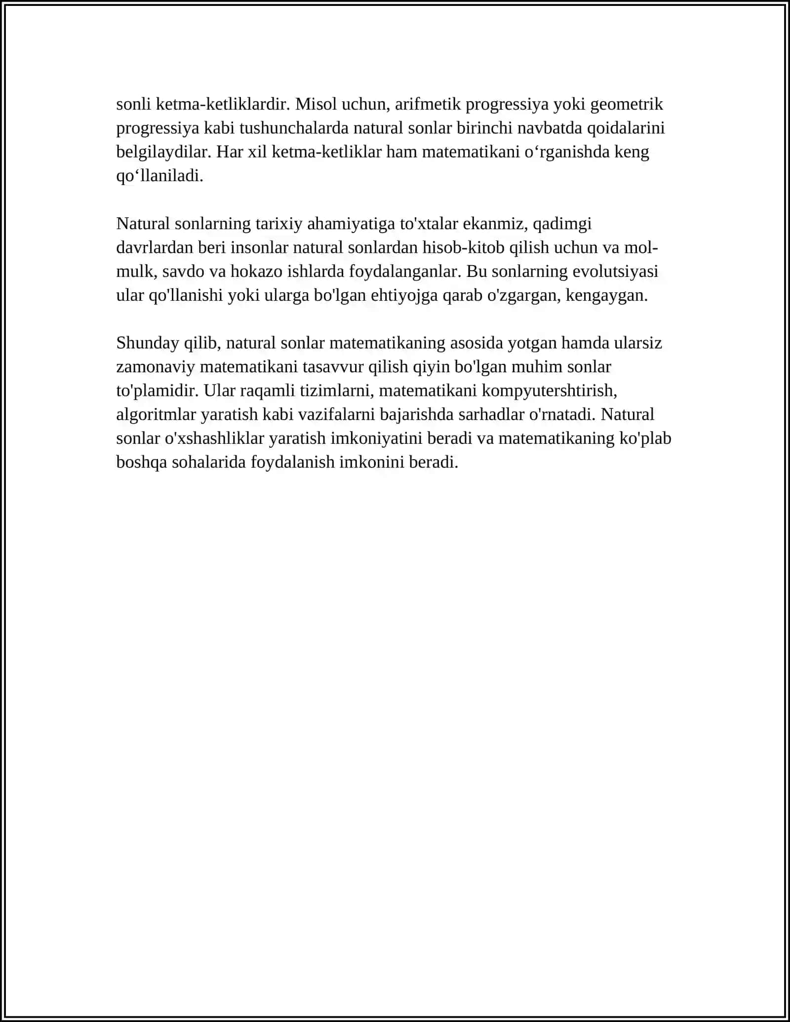 MUSTAQIL ISH Mavzu: 1-SINF MATEMATIKA DARSINING TAHLILI 4