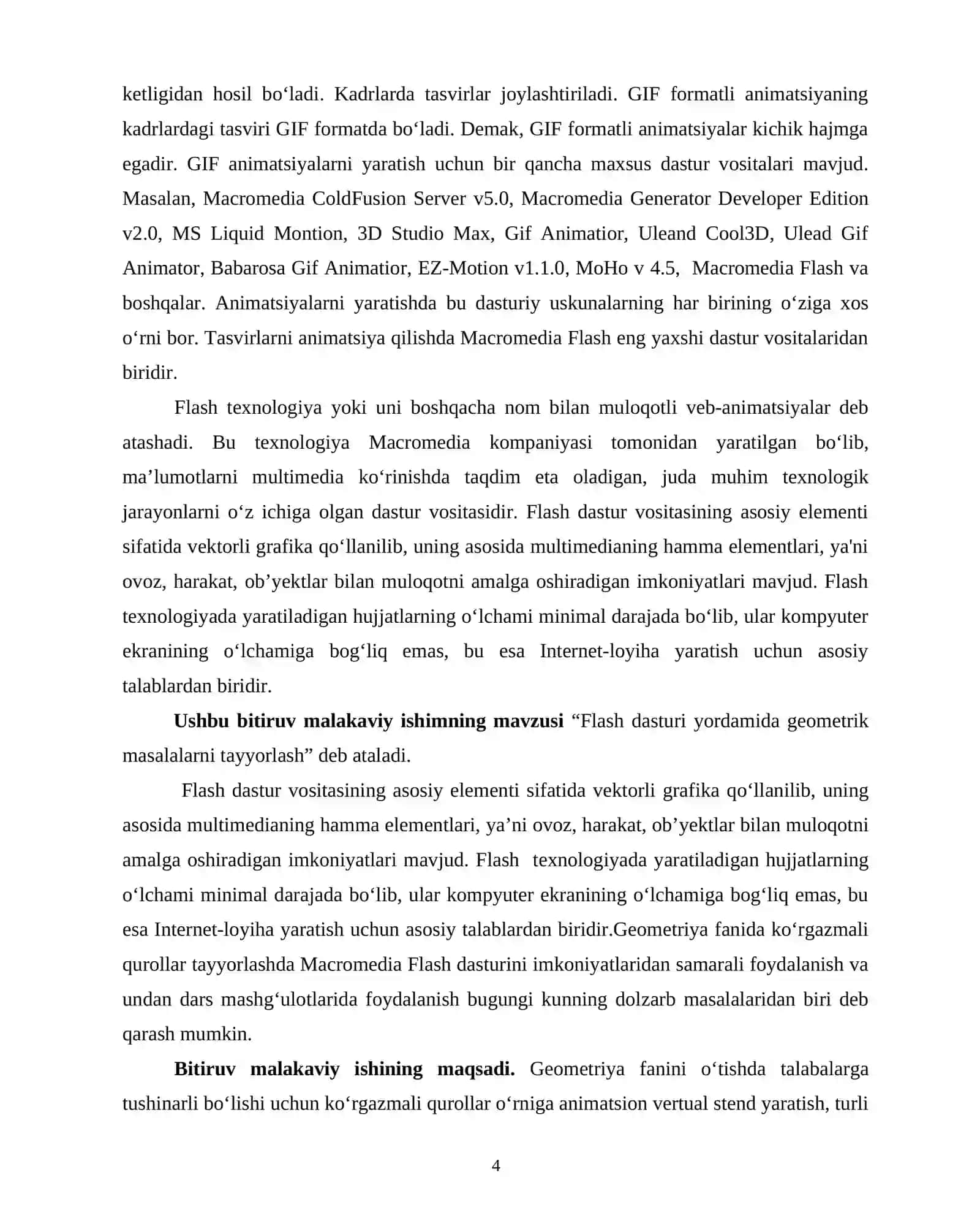 Flash dasturi yordamida geometrik masalalarni tayyorlash 4
