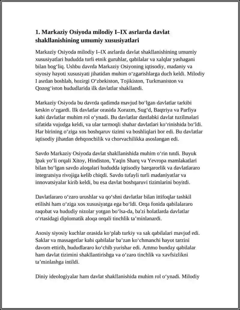MARKAZIY OSIYO HUDUDIDA MILODIY IX ASRGA QADAR DAVLATCHILIK RIVOJI 4