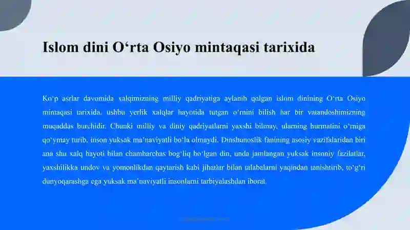Din va unga berilgan tariflar va dinning jamiyatdagi vazifalari​ 4