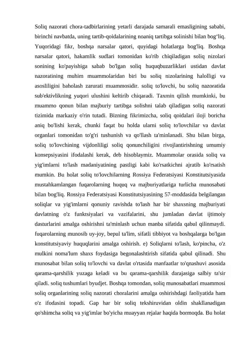 Rossiya Federatsiyasida sayyor soliq tekshiruvini o‘tkazish tartibi 4