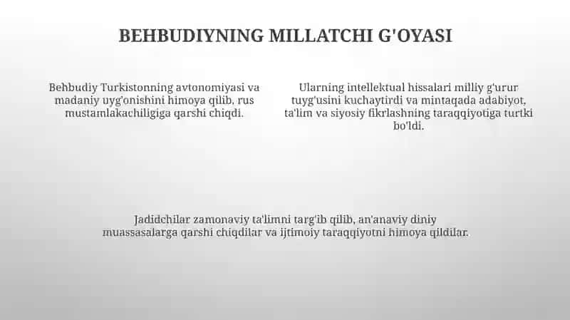 Jadid ma’rifatparvarlarining o‘lka ijtimoiy-ma’naviy hayotida tutgan o‘rni 4