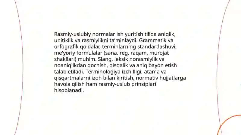 Ish yuritish tili va uning uslubi 4