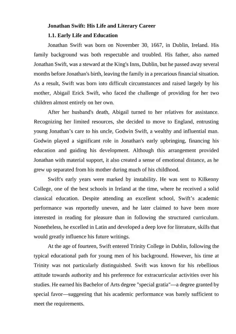 Jonathan Swift - his life and work "Gulliver's travels" 4