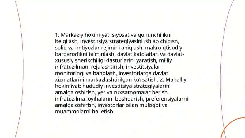 Oʻzbekistonda investitsiya faoliyatini muvofiqlashtirishda davlatning roʻli 4