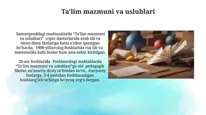 XX asr boshlarida pedagogik fikrlarning asosiy yo'nalishlari 4