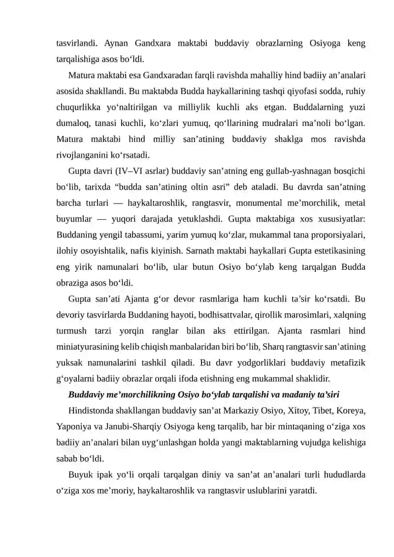 HIND MADANIYATIDA BUDDA SAN’ATI VA UNING SHAKLLANISHI 4
