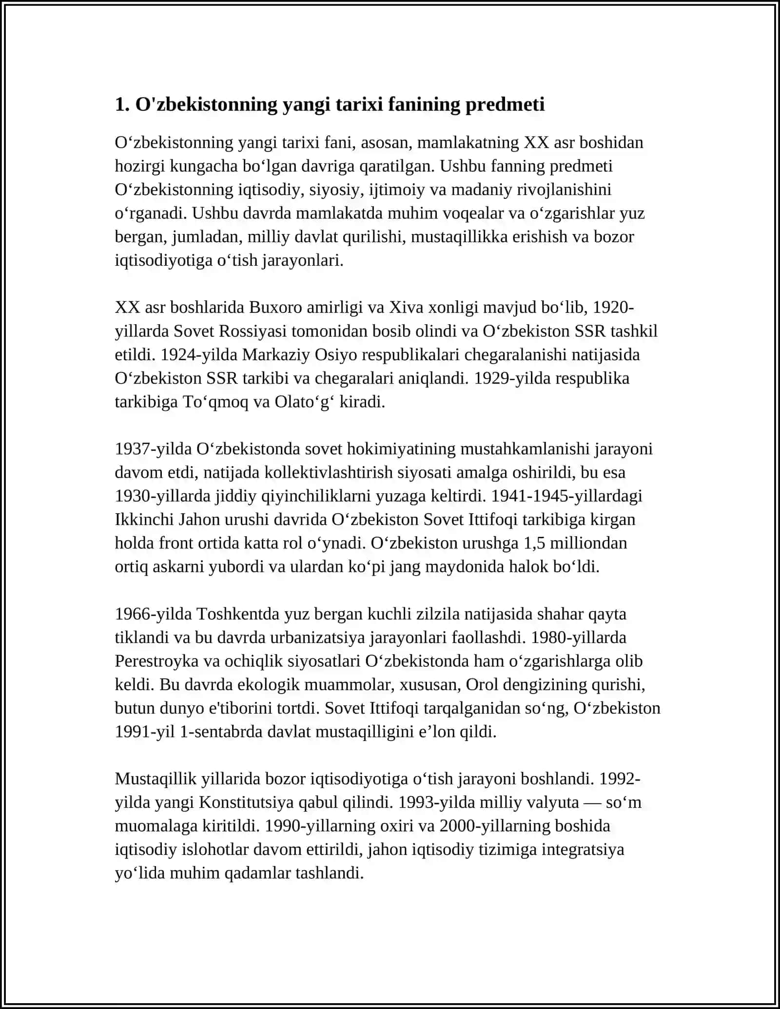 O'ZBEKISTONNING ENG YANGI TARIXI FANINING PREDMETI MAQSAD VA VAZIFALARI NAZARIY METODOLOGIK TAMOYILLARI 4