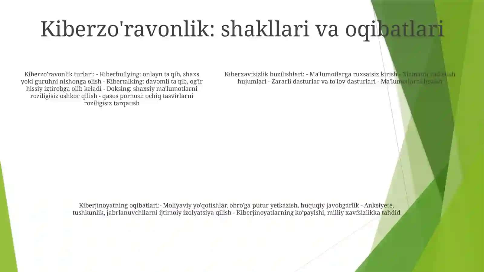 Kibermakon, Kiber Terrorizm, Kiber Zo'Ravonlik Tushunchalarining Mohiyati 4