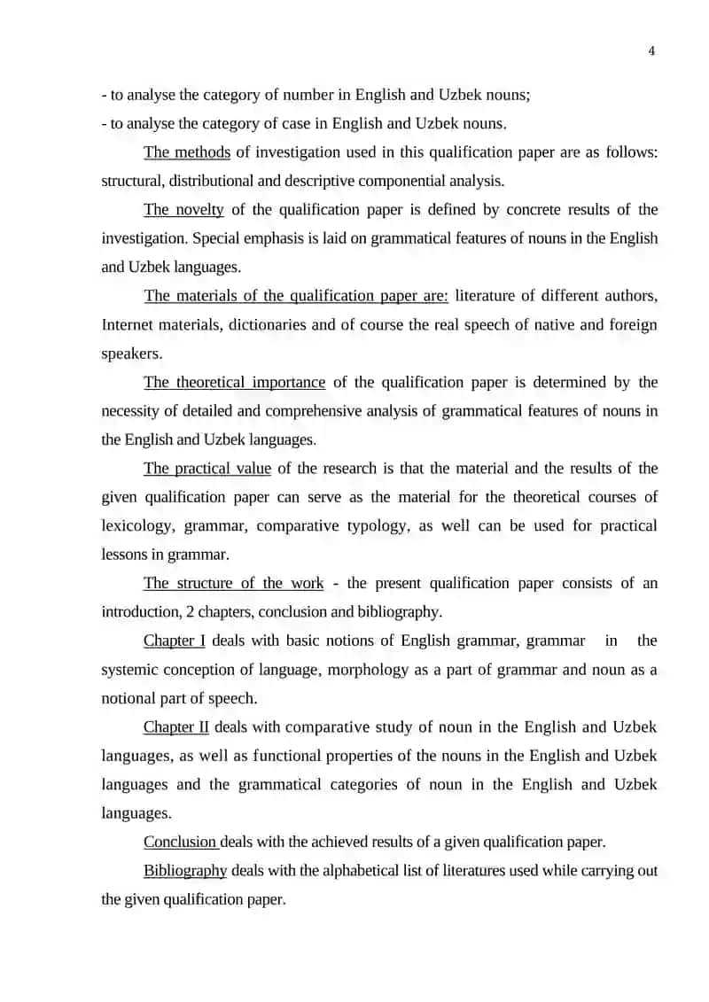 Comparison of Nouns in English and Uzbek languages 4