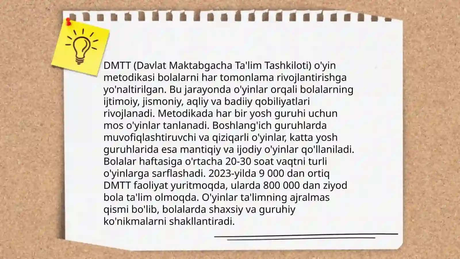 Davlat Maktabgacha Ta'lim Tashkiloti (DMTT) Ta'lim Faoliyati 4