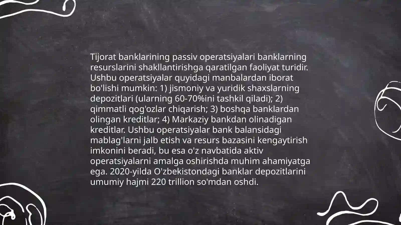 Tijorat banklari. Aktiv va passiv operatsiyalar 4