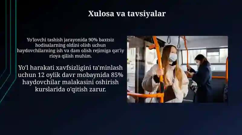 Yo'lovchilarni tashish jarayonida harakatxavfsizligitalablari 4