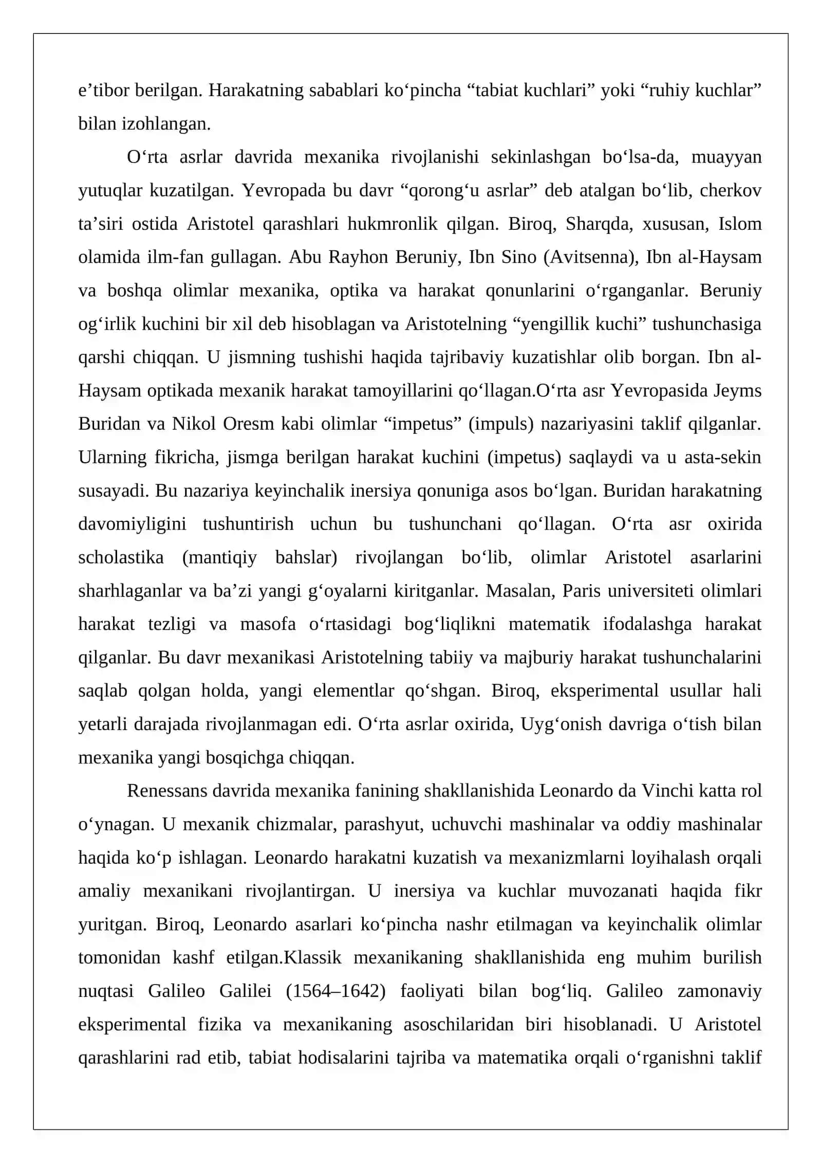 Klassik mexanikaning asosiy aksiomalari 4