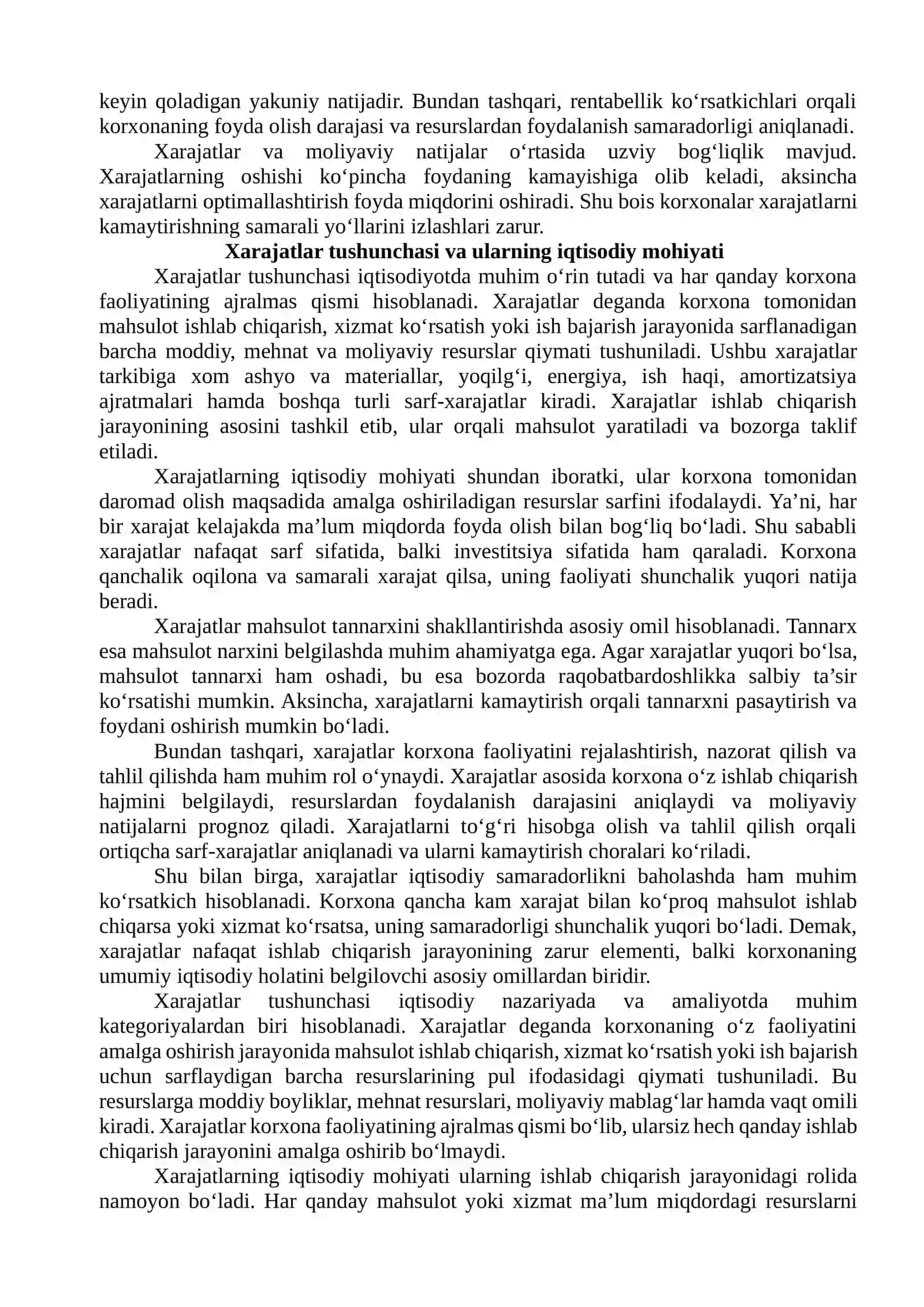 Xarajatlarni tasniflash va moliyaviy natijalarga ta’siri 4