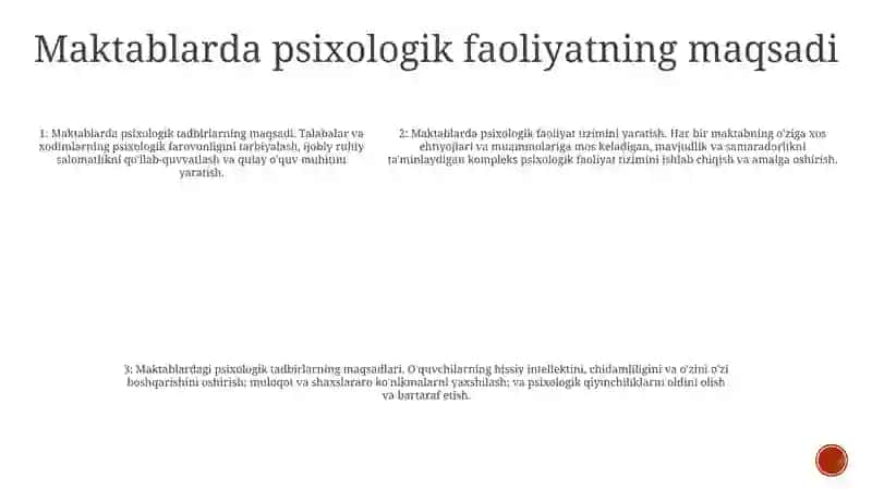 Maktablarda Psixologik Faoliyatni ToʻGʻRi YoʻLga QoʻYish 4