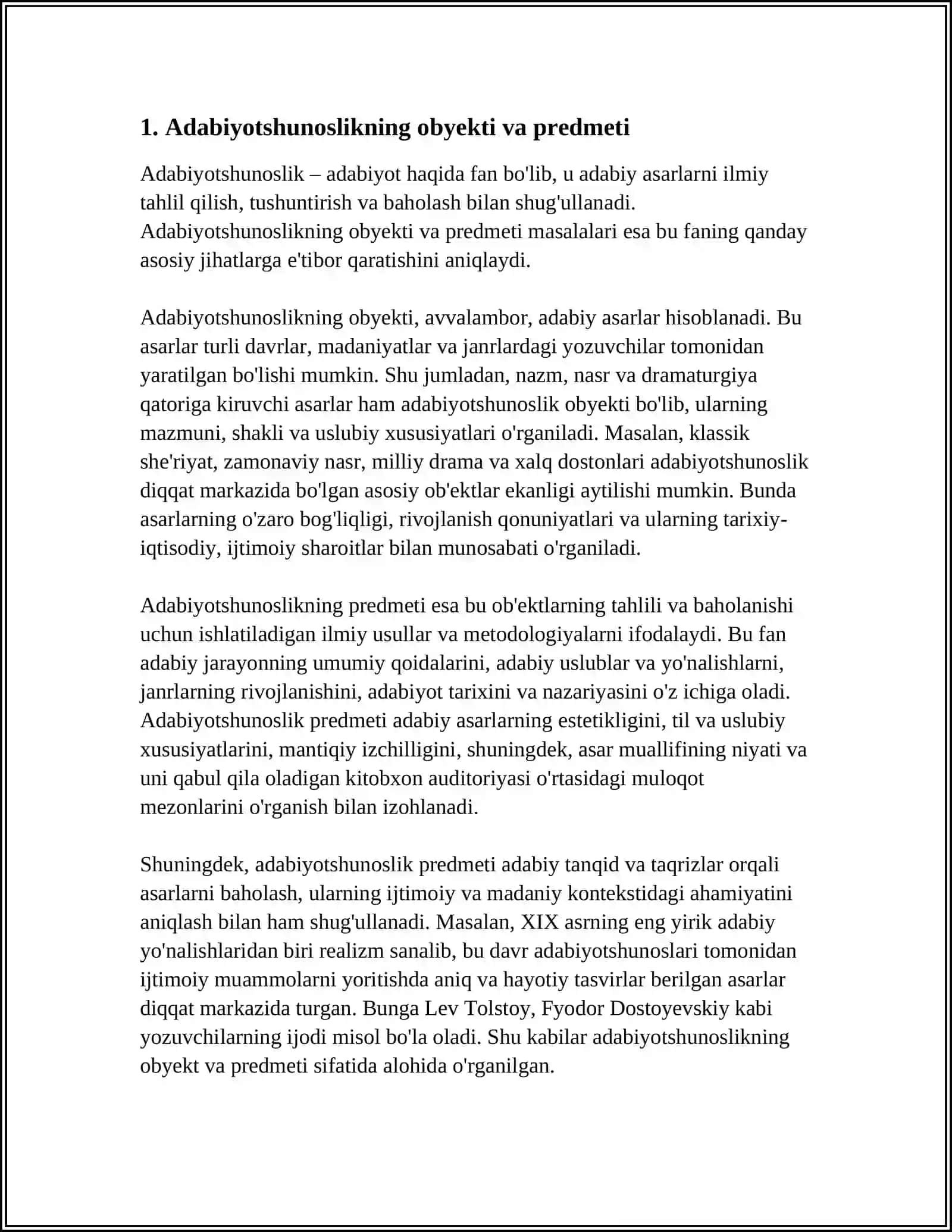 Adabiyotshunoslikning Asosiy Sohalari: Adabiy Tanqid Haqida Ilmiy Matn 4