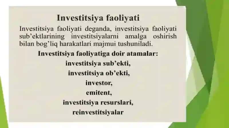 O'zbekiston Respublikasida Investitsion muhitni shakllantirish bosqichlari 4