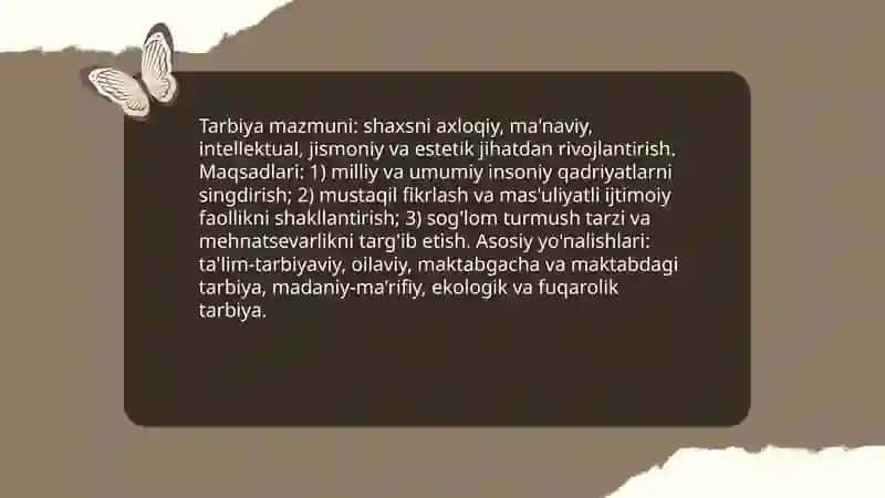 Tarbiya jarayoni mohiyati, mazmuni, tarbiya tamoyillari va metodlari 4