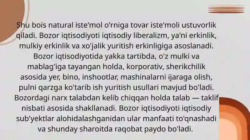 BOZOR IQTISODIYOTINING MAZMUNI VA UNGA O'TISH YO'LLARI 4