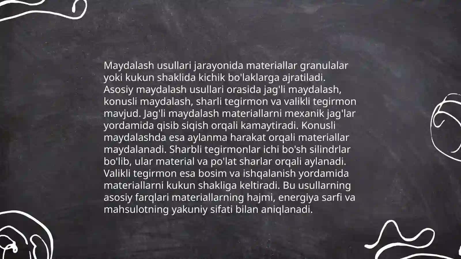 Materiallarni maydalash nazariyasi 4