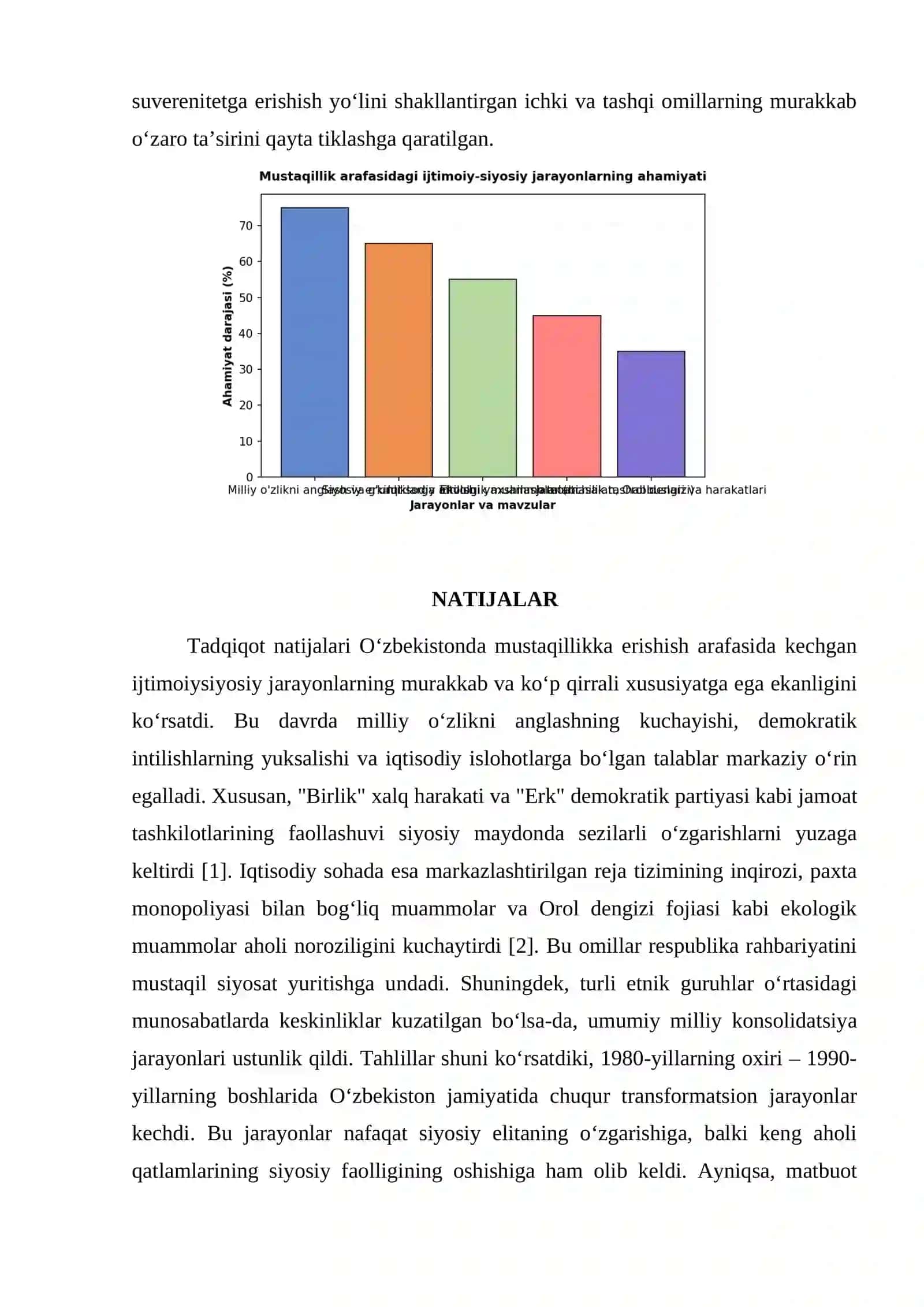 MUSTAQILLIKKA ERISHISH ARAFASIDA O‘ZBEKISTONDAGI IJTIMOIYSIYOSIY JARAYONLAR 4