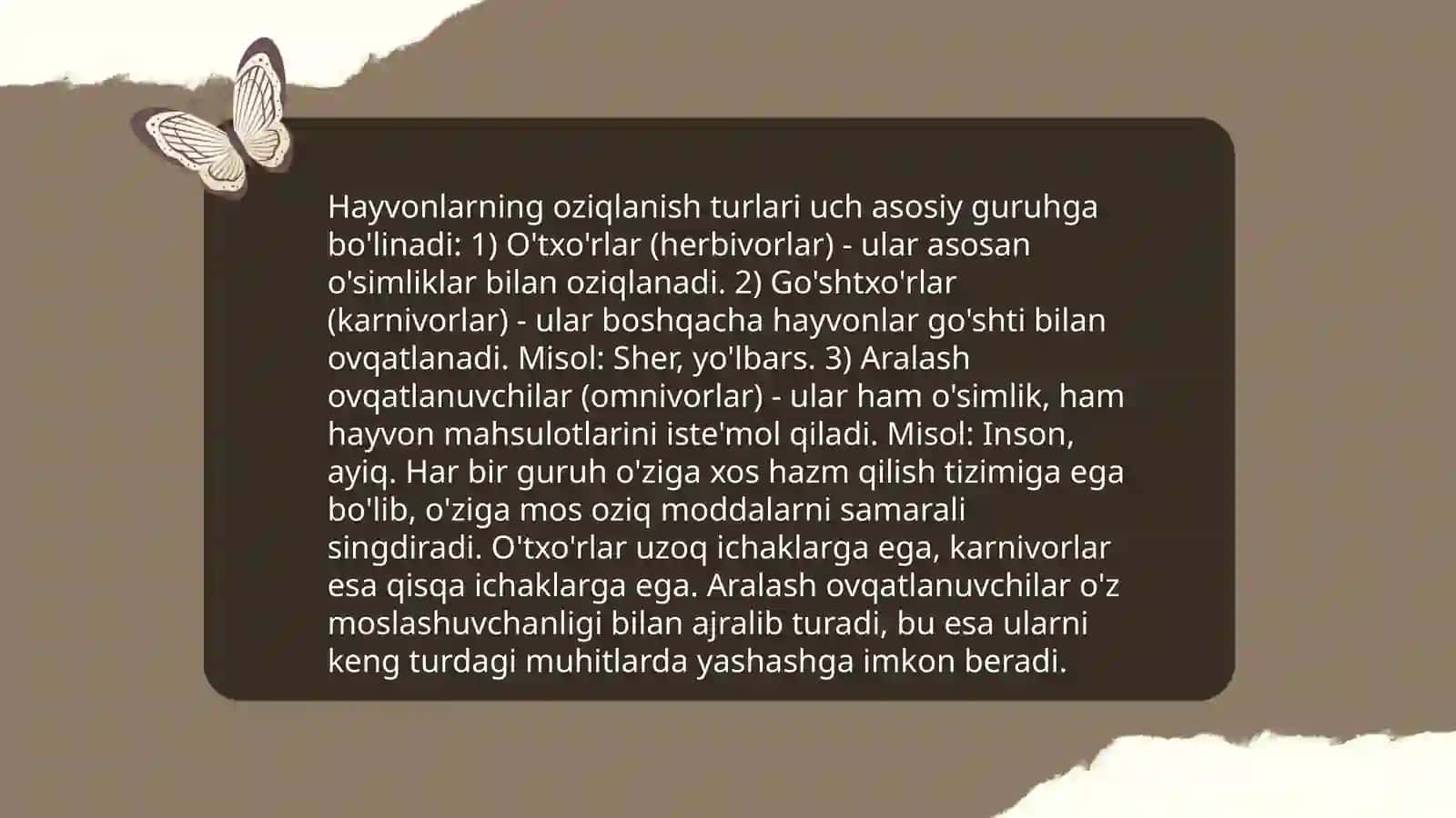 Hayvonot olamining yashash tarzi, ko'payishi va tarqalishi VA turlari 4