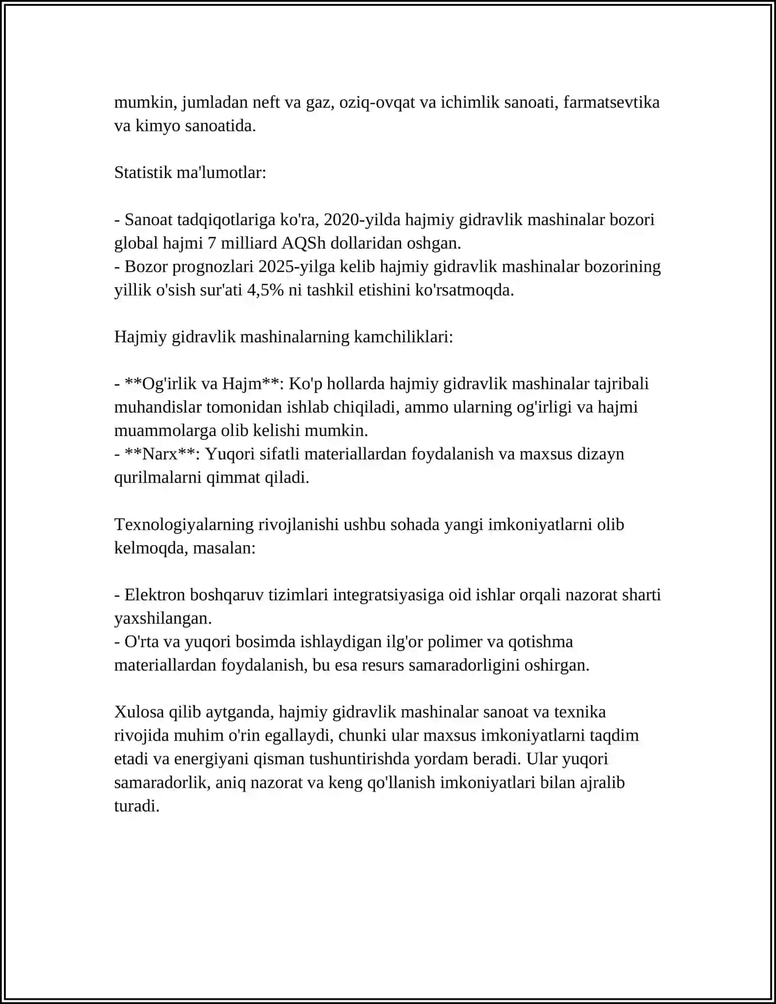 HAJMIY GIDRAVLIK MASHINALAR.HAJMIY NASOSLAR ULARNING (TAVSIFI) KLASSIFIKATSIYASI 4