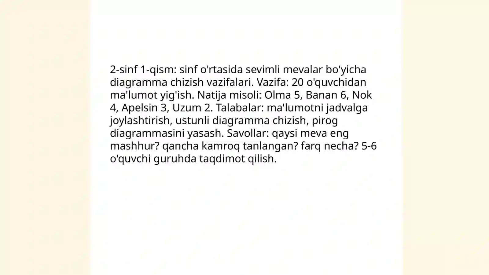 Xalqaro baxolash: Egma xalqaro baholash dasturida malumotlar va noaniqlilik mazmun sohasiga oid topshiriqlar 4