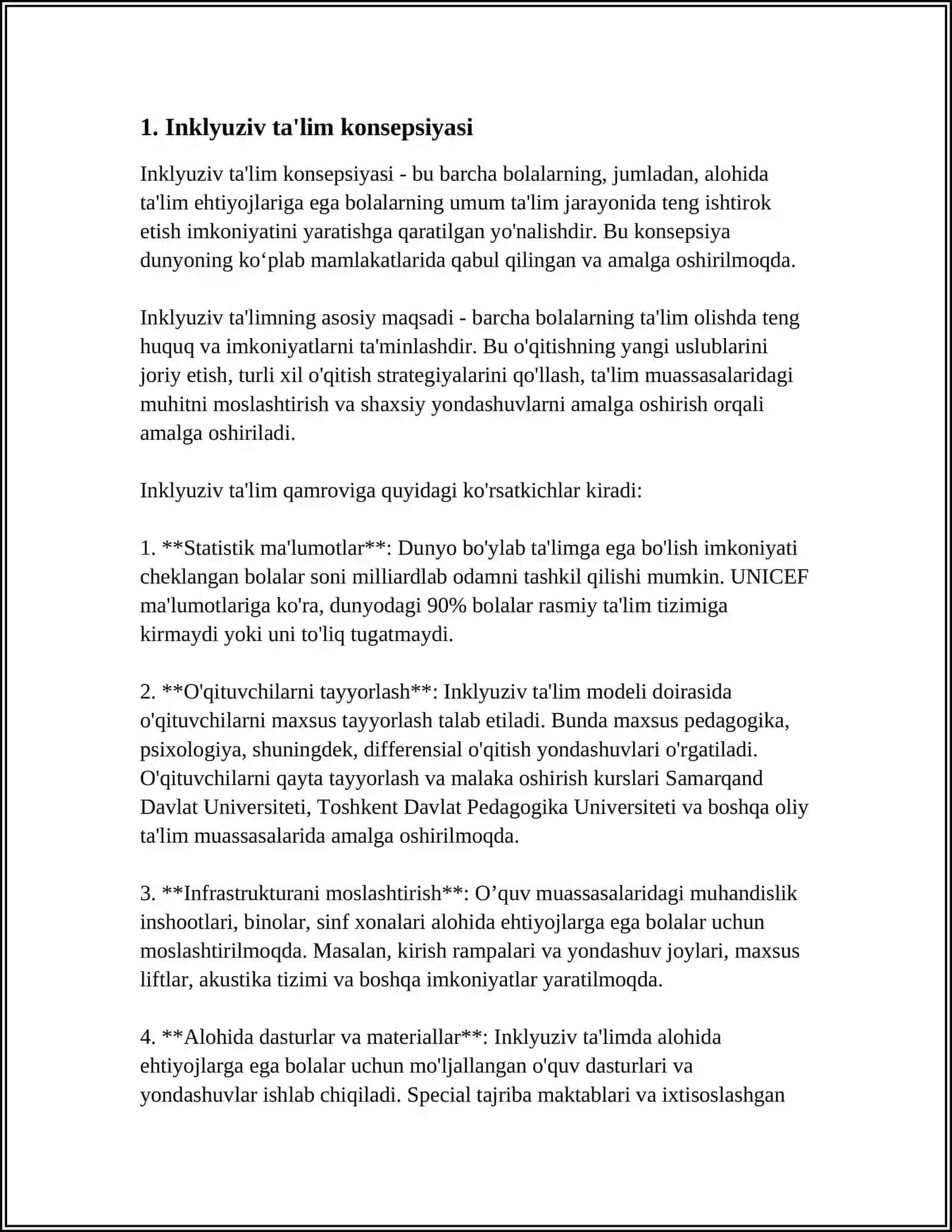 ARABISTON DAVLATI INKLYUZIV SINF BOLLARI TA’LIM TARBIYASI 4