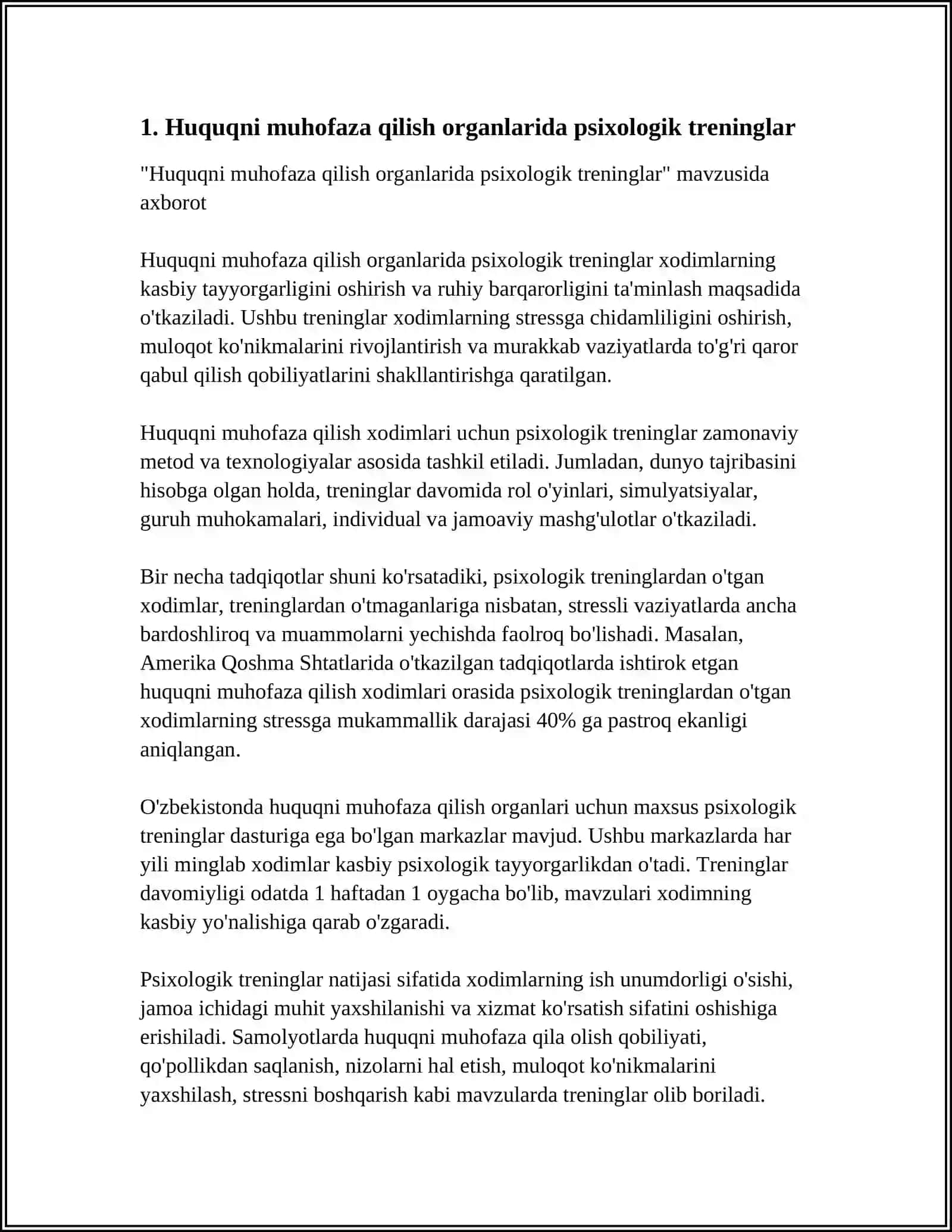 Huquqni muhofaza qilish organlarida psixologik treninglar 4