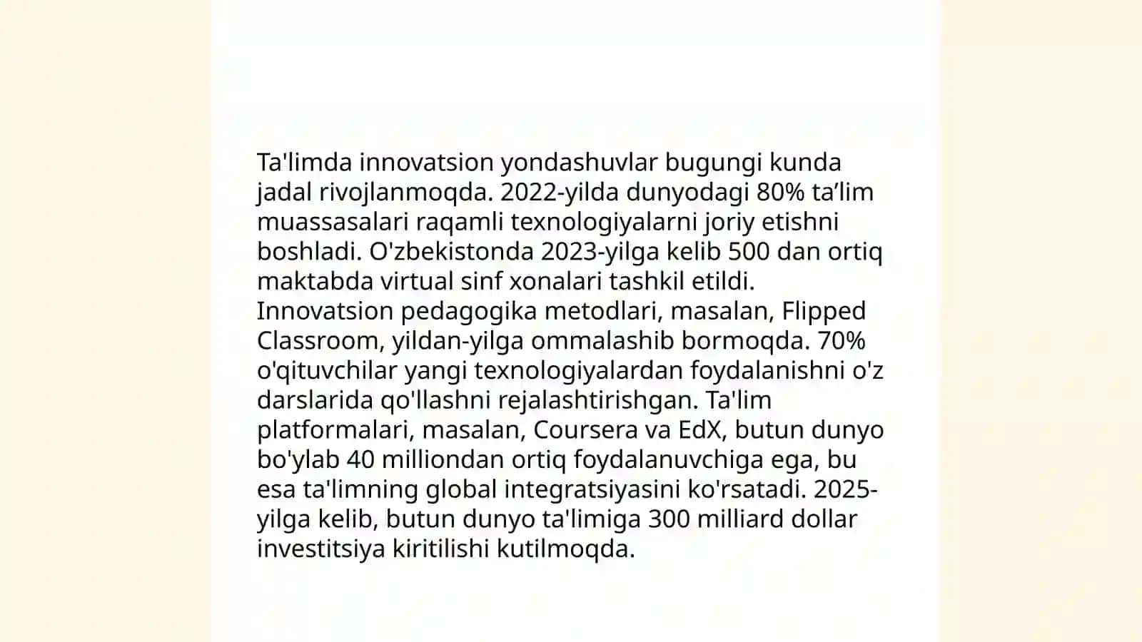 Texnologik taʼlimning didaktik tamoyillari va ularning taʼlimdagi órni 4