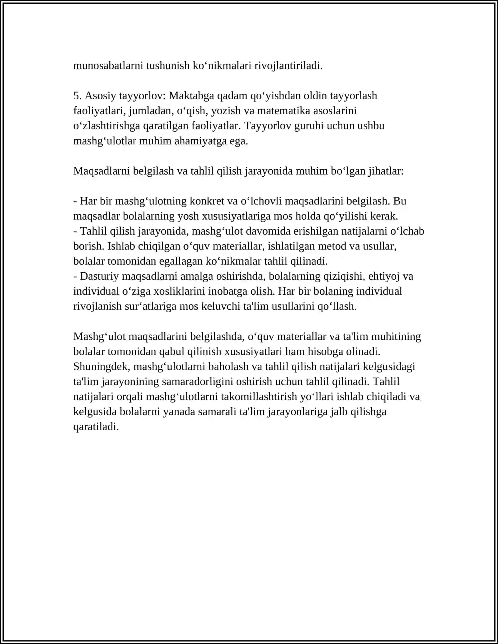 MTT DASTURI ASOSIDA OLIB BORILGAN MASHG'ULOT TAXLILI (TAYORLOV GURUHI) 4