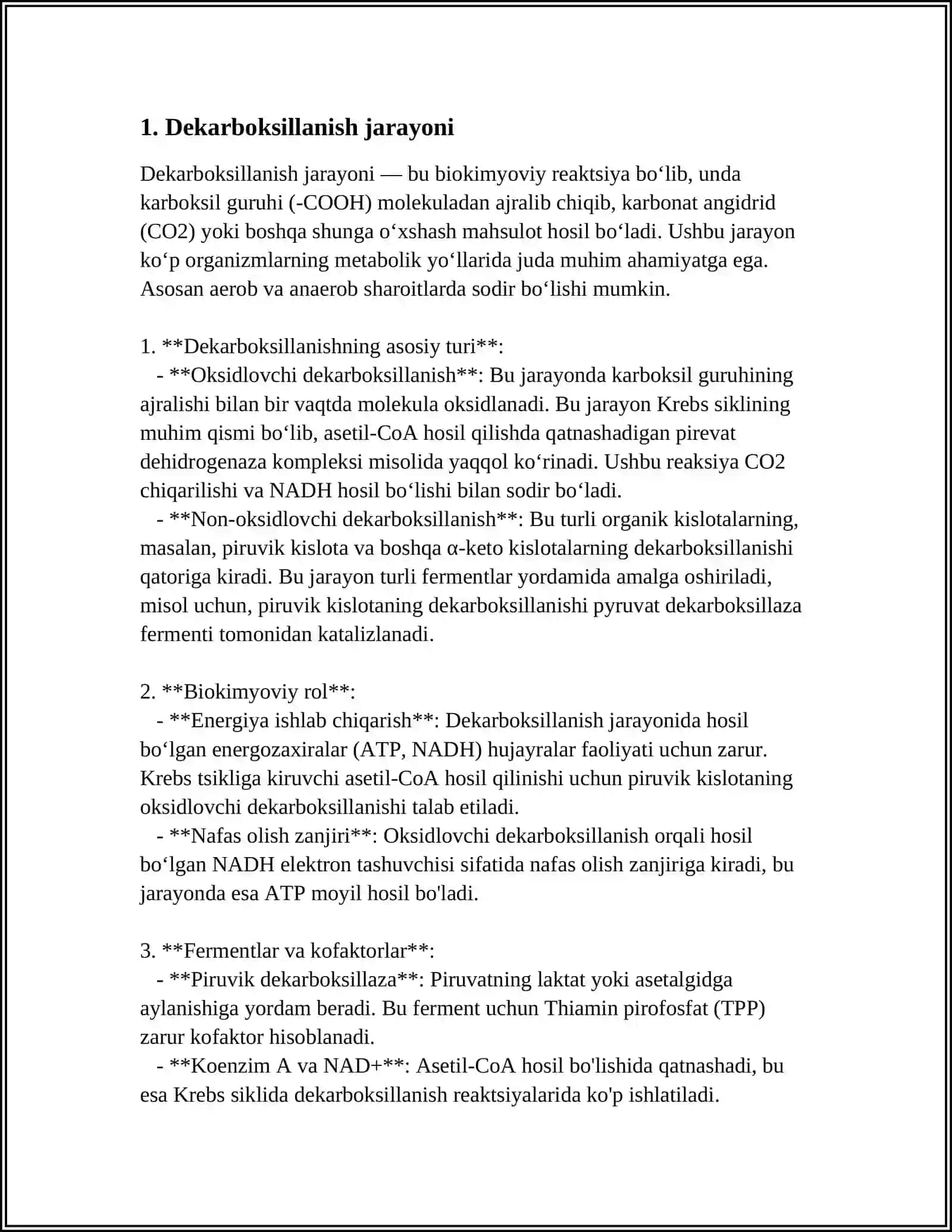 DIKARBOKSILLANISH QAYTA AMINLANISH DEZAMINLANISH REAKSIYASI 4