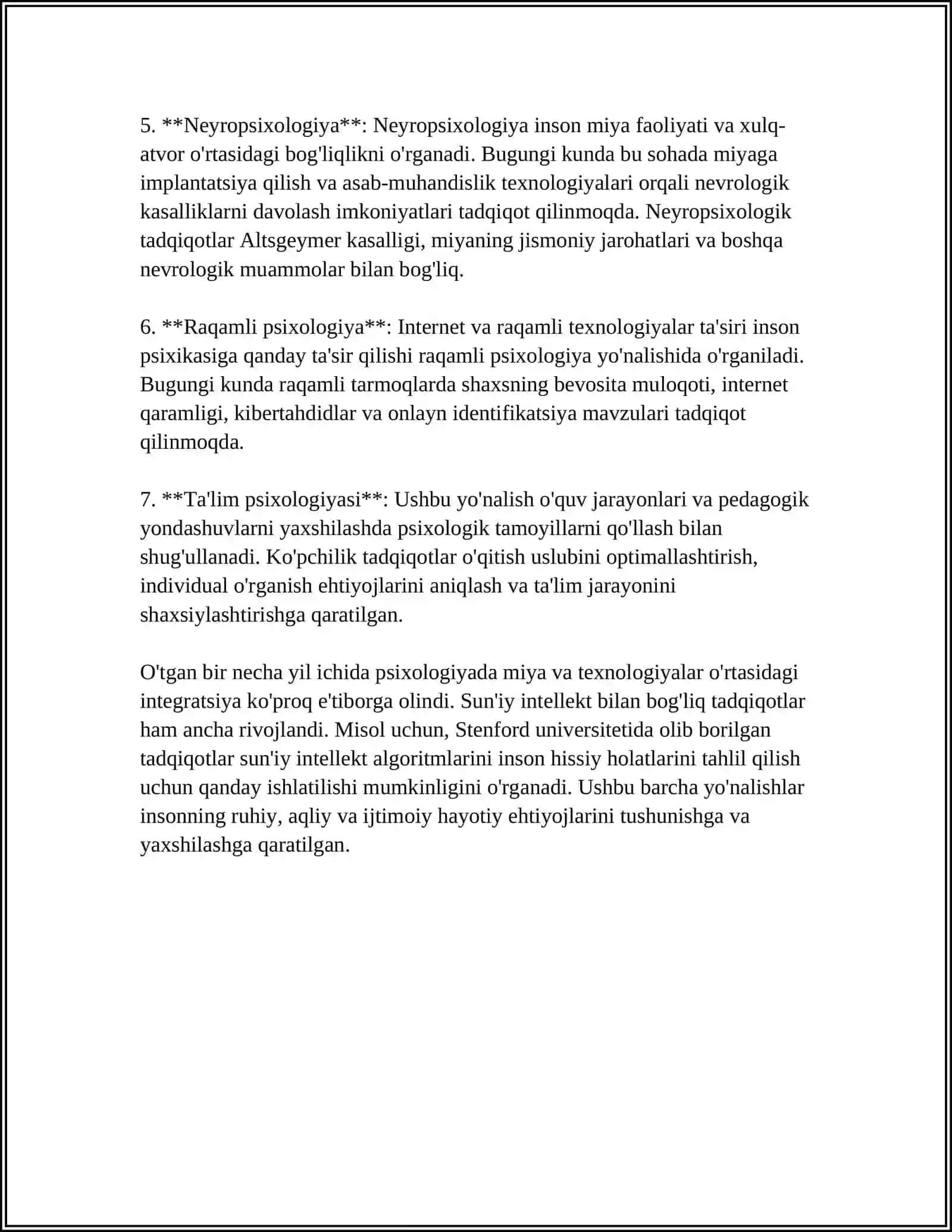 MUSTAQIL ISH Mavzu: HOZIRGI ZAMON PISIXALOGIYASINING TADQIQOT MODELLARI.PISIXIKANING FLOGENETIK TARAQQIYOTI 4