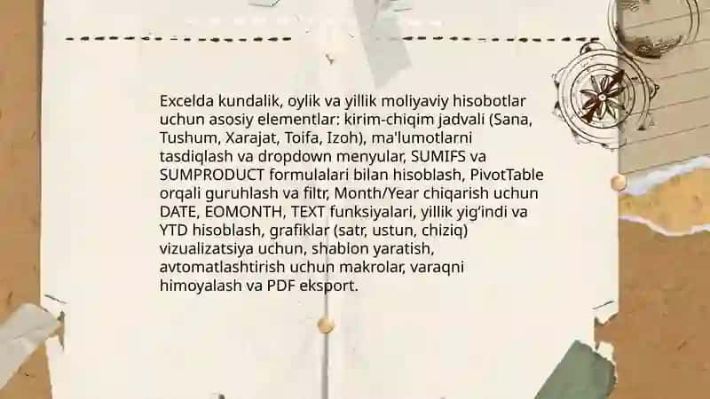 Excelda savdo va daromad hisobotlari yaratish 4