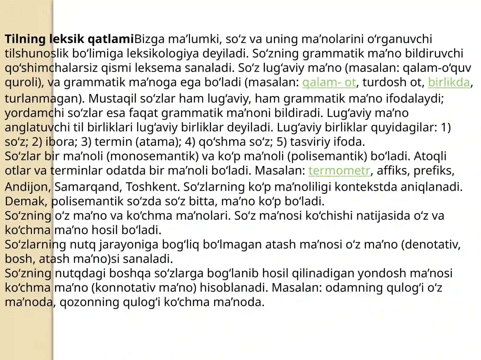 YeSBKIT TA’LIM YO’NALISHI 86-21 GURUH TALABASIERGASHEVA FERUZA NING O’ZBEK TILINI SOXADA QO’LLANILISHI FANIDAN TAQDIMOT LOYIHASI 4