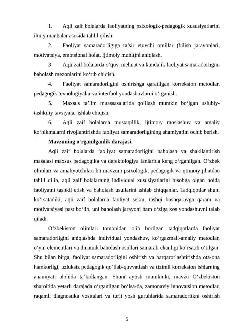 Aqli zaif bolalarda faoliyat samaradorligi 4