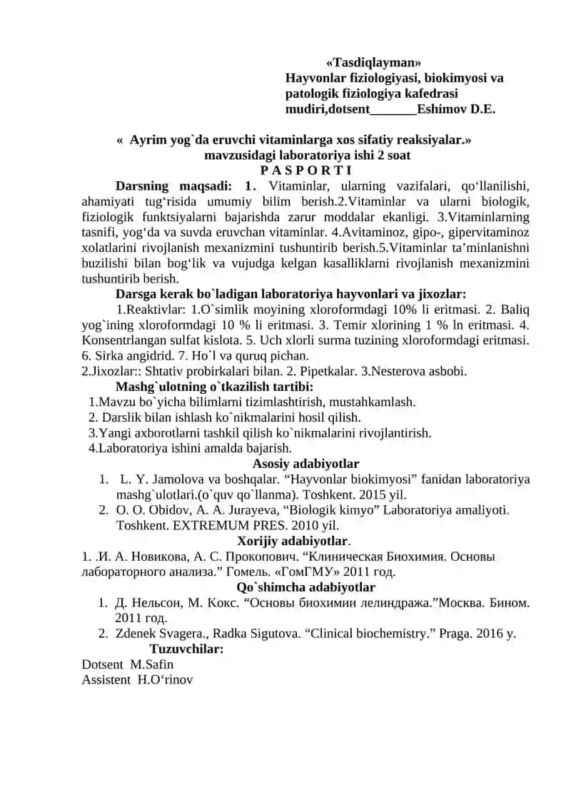 Ayrim yog`da eruvchi vitaminlarga xos sifatiy reaksiyalar 4