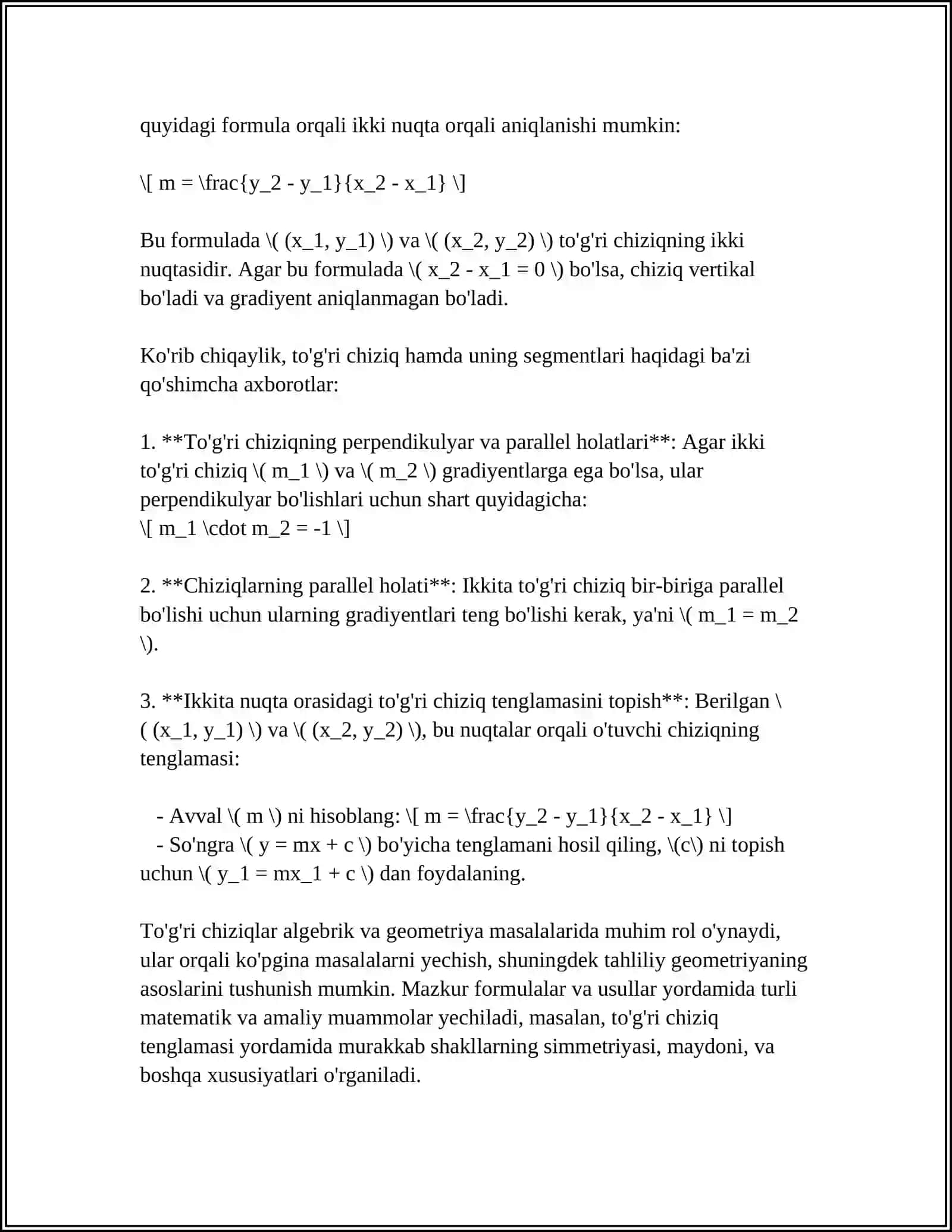 ANALITIK GEOMETRIYANING SODDA MASALALARI 4