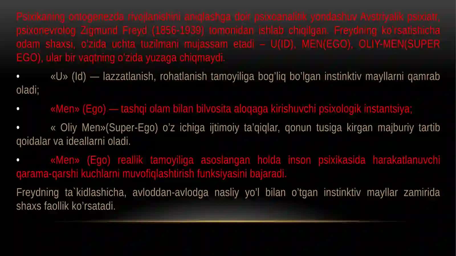 Psixologik maktablarda rivojlanish nazariyalari 4