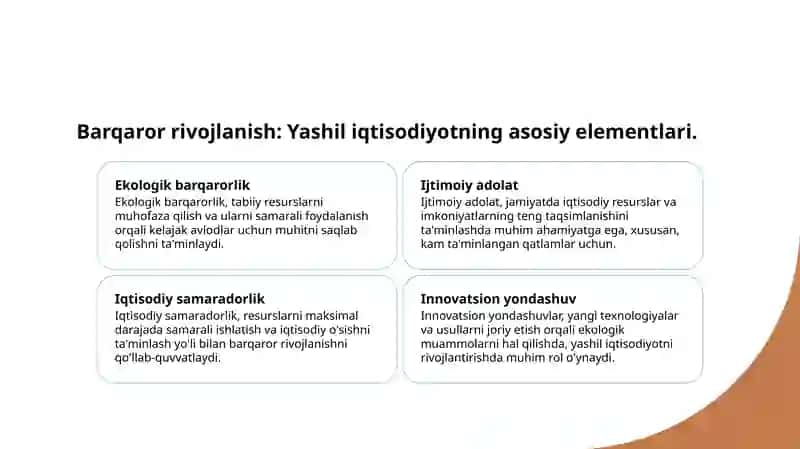 Yashil iqtisodiyotning asosiy tamoyillari 4