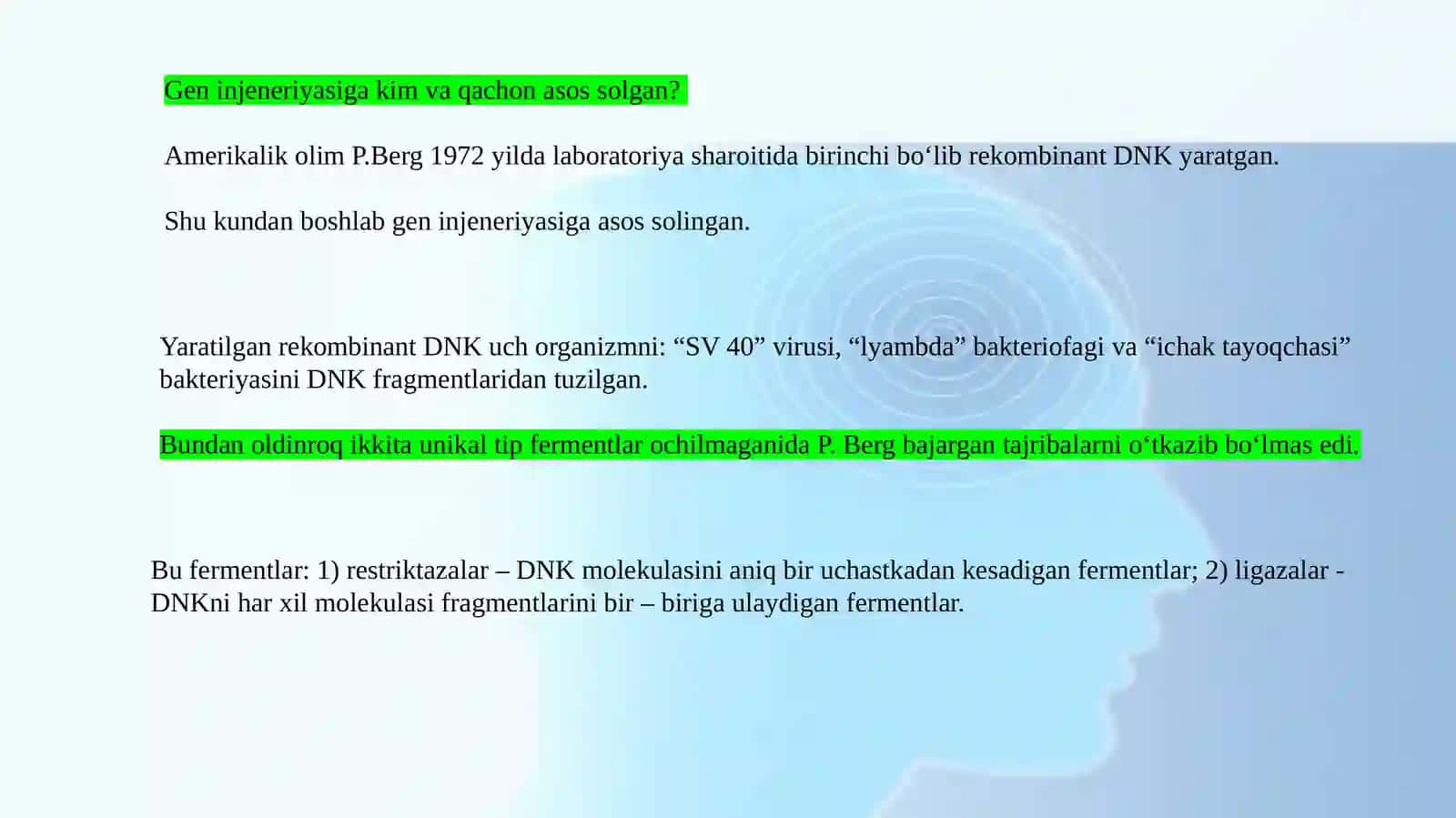 GEN INJENERIYA(GEN, XROMOSOMA VA HUJAYRA JENERIYASI MOHIYATI VA TARIXI 4