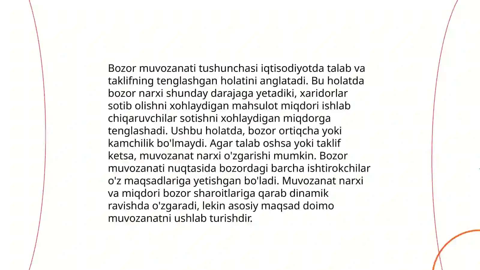 Talab va taklif nazariyasi Bozor muvozanati 4
