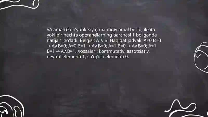 Mantiqiy amallar va mantiqiy elementlar 4