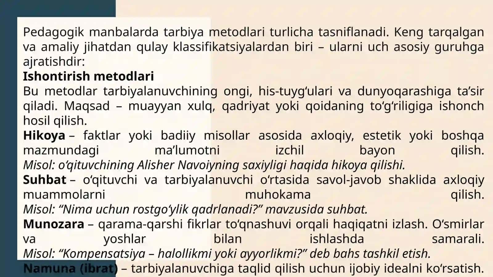 Tarbiya metodlarini amaliy tahlil qilish 4