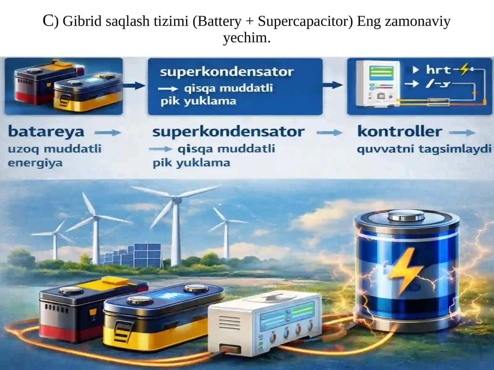 Avtonom shamol energetik qurilmalari uchun energiya akkumulyatsiyalovchi va o‘zgartiruvchi jihozlar 4