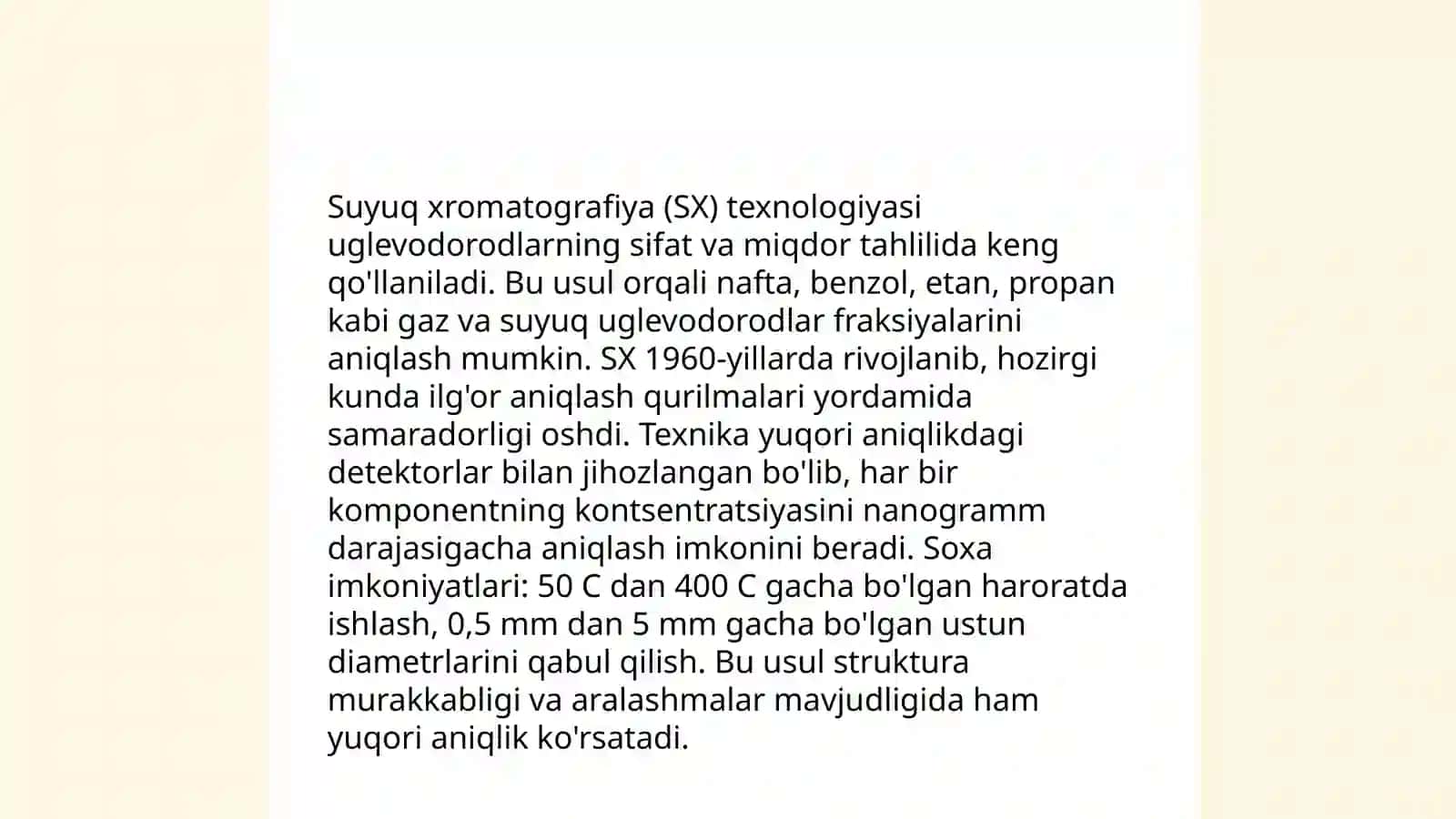 Uglevodorodlarning tahlilida xromotografiya usullarining qoʻllanilishi 4