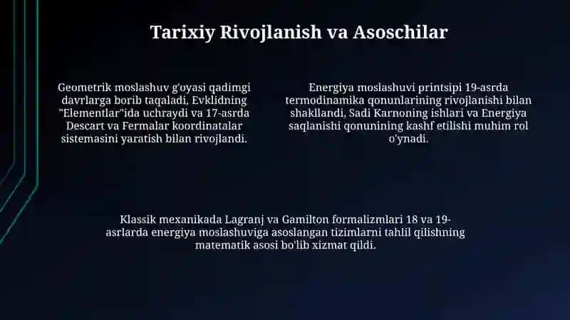 Geometrik moslik prinsipi.Energiya moslashuvi prinsipi 4