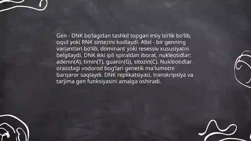 Irsiyatning umumiy qonuniyatlari va odam genetikasi 4